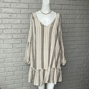 Altard State Women Striped Long Sleeve  Cut-Out On Back Shift Dress Size  S